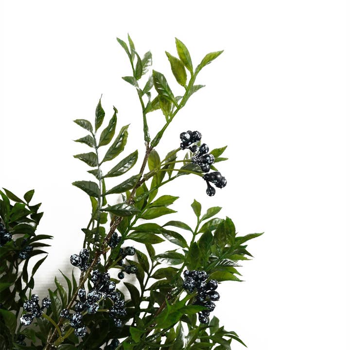 Leaf Design UK LTD - Wholesale Artificial Plant - 6x 70cm Nandina Foliage Blue Berry Spray Artificial