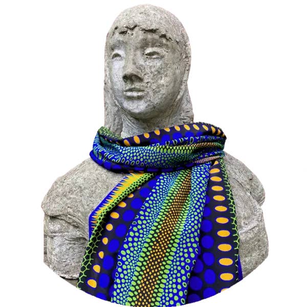 Tropisk fläckblå sidensjal för wholesale av Cressida Bell