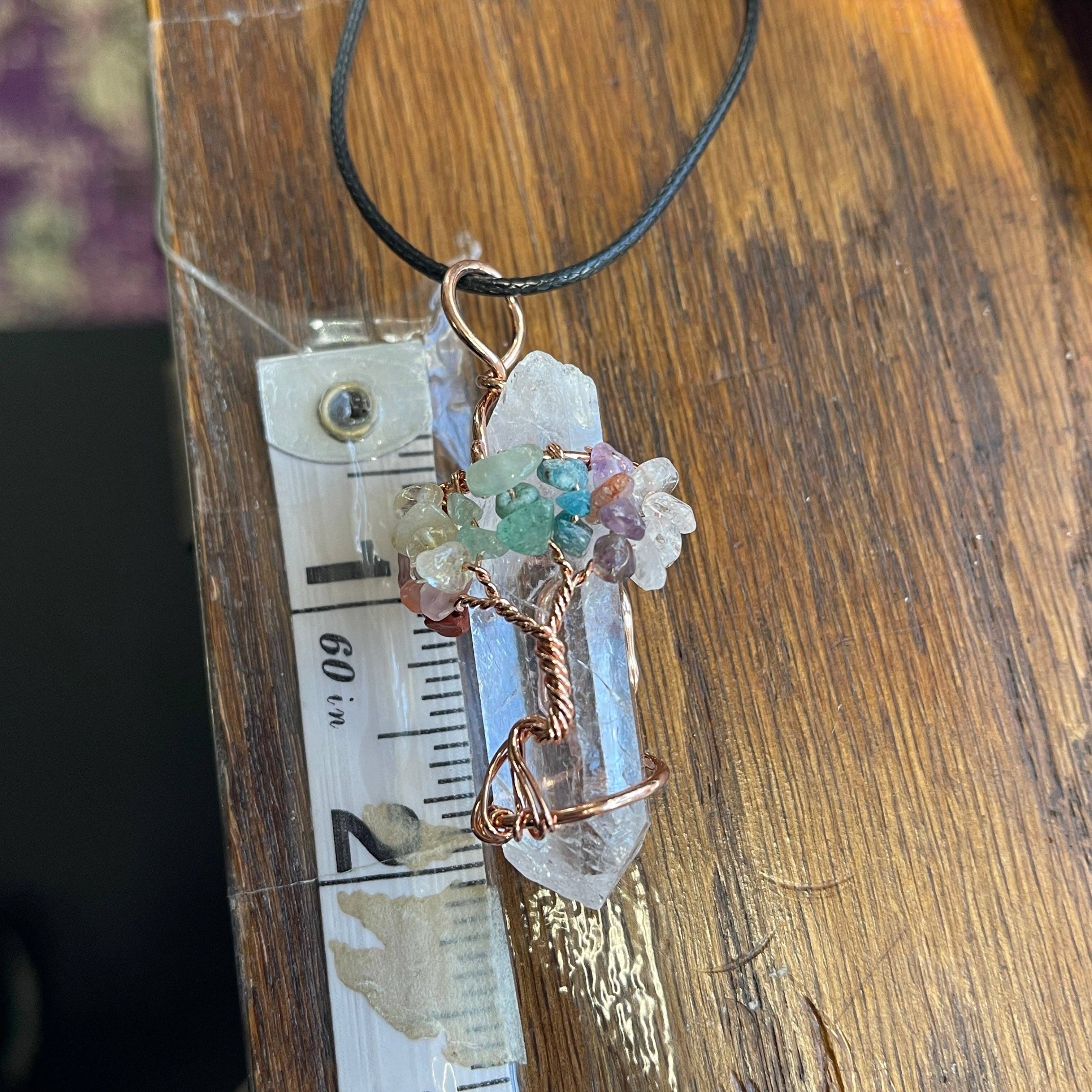 Peace Love Bling – wholesale Pendant/charm necklace – Chakra Tree Crystal  necklace2