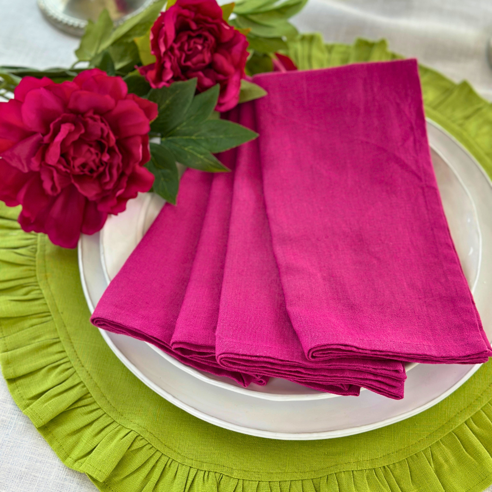 Arte Italica & Crown Linen Designs – Großhandel Papier- & Stoffserviette – Serviettenset aus gewaschenem Leinen - Neue Farbe7