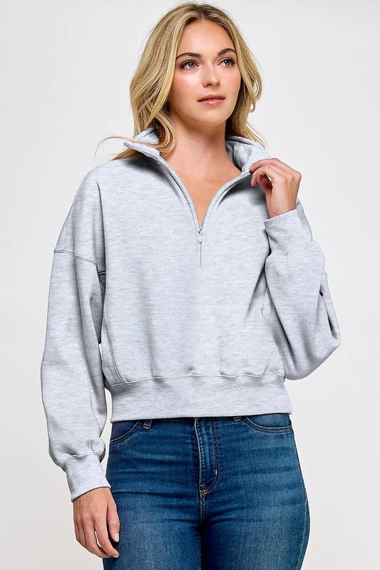 Vanilla Monkey - Vente Sweat-shirt – femme - Sweatshirt en polaire confortable à demi-fermeture éclair1