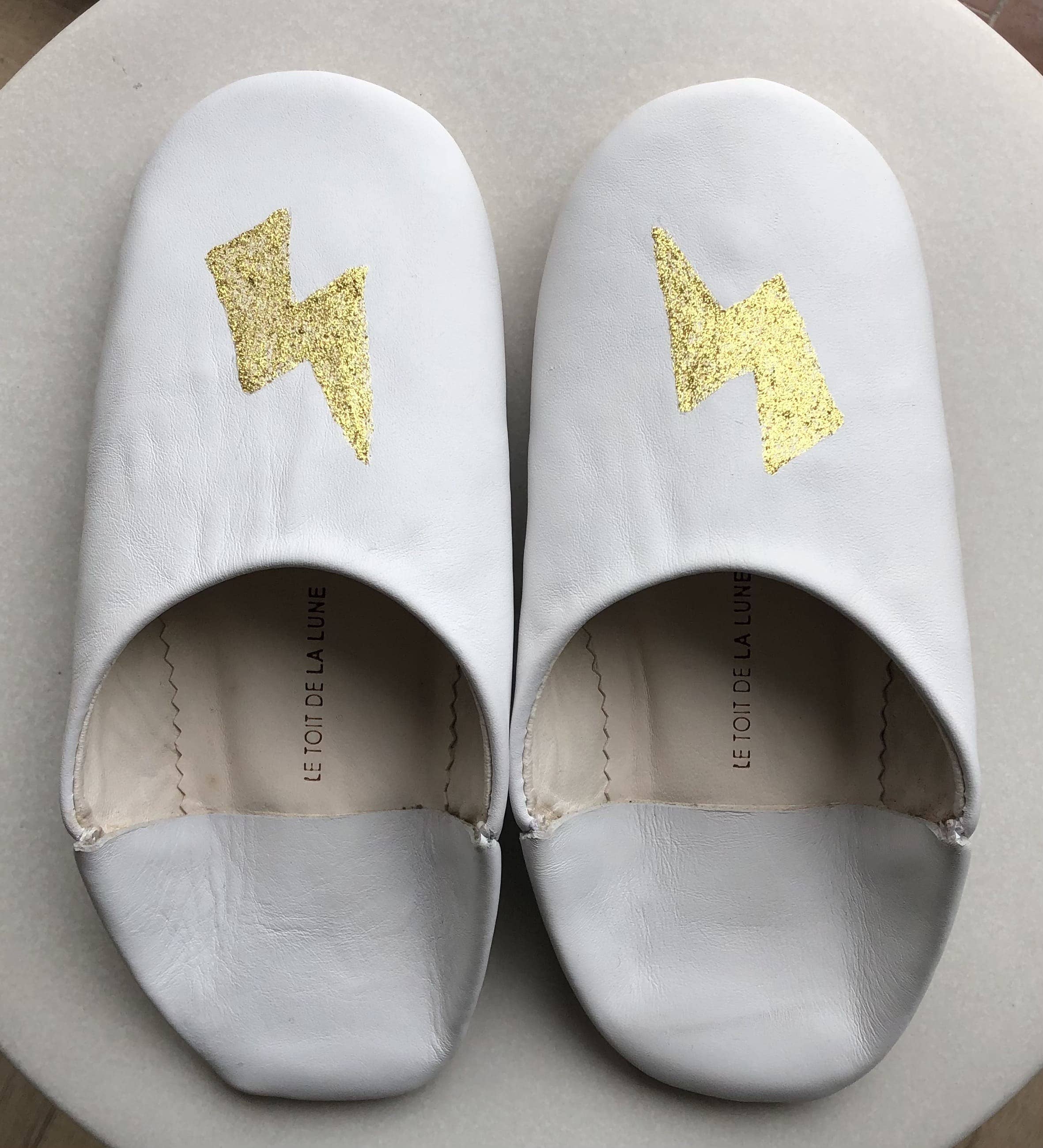 le toit de la lune - Wholesale Slippers - Women's - White leather slippers SUZI6