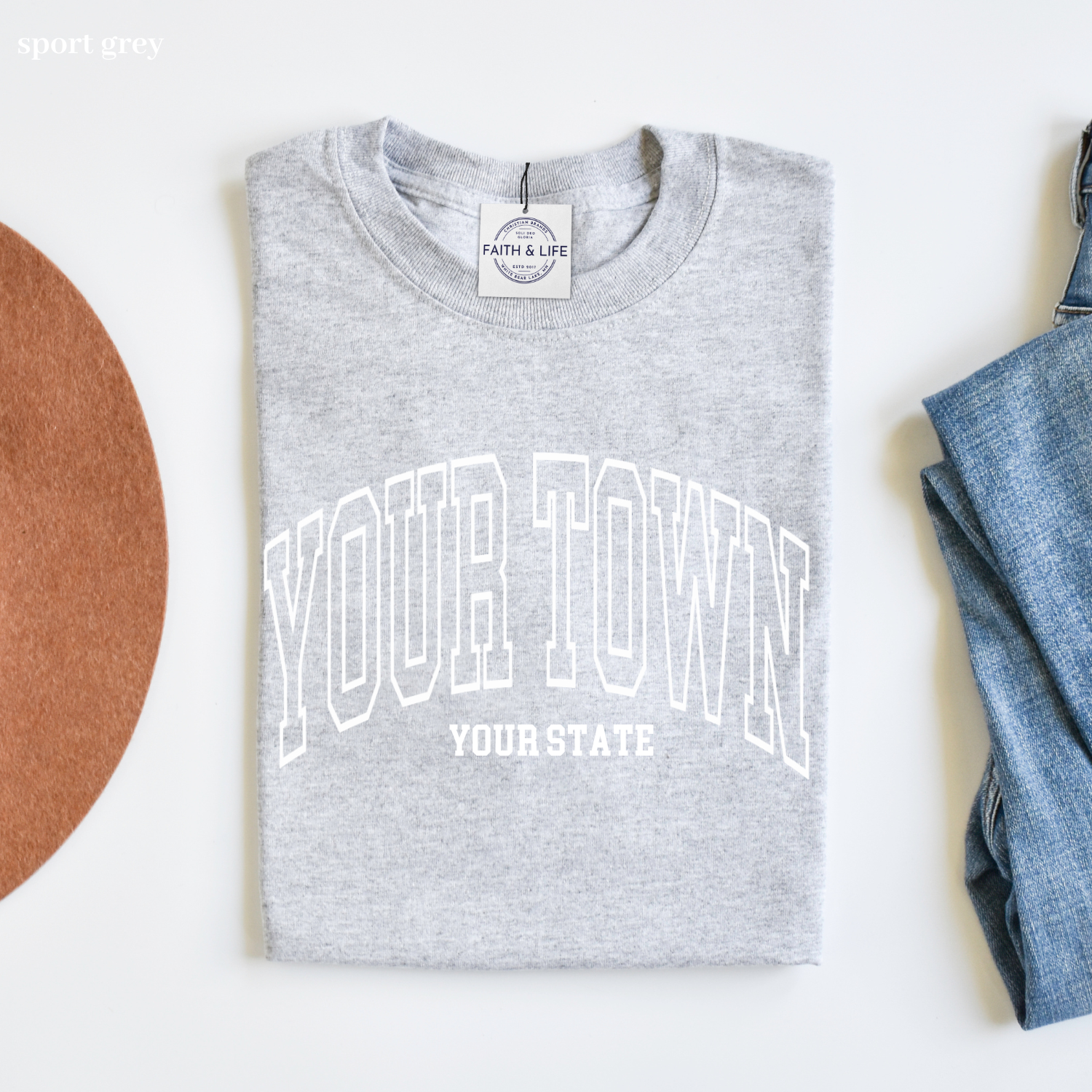 Faith & Life Christian Brands - Wholesale Screen Printed T-Shirt - Women's - Custom City State or Text Personalized Shop Logo Tee Shirt16