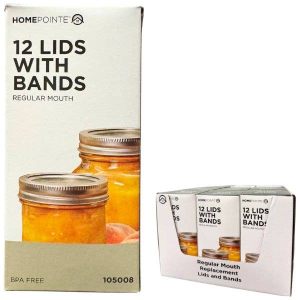 St. Louis Wholesale LLC - Wholesale Food Storage Container - Home Pointe Canning - #105008 - 12Pack Lids With Bands0