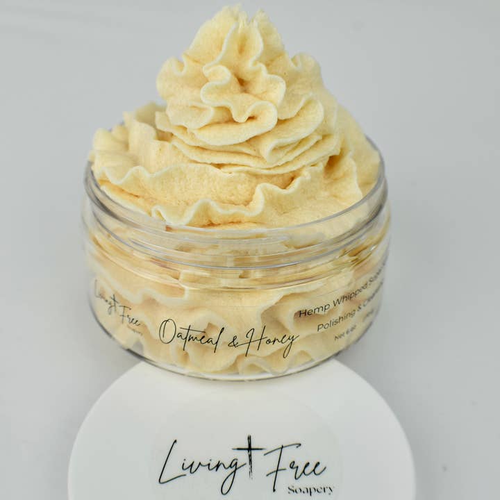 Oatmeal & Honey - Whipped Sugar Scrub for wholesale by Living Free Soapery