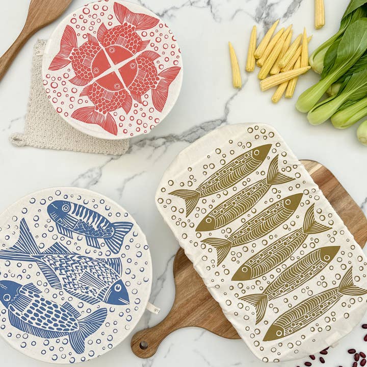 Dish Cover Set of 3 with rectangle 13x11" and 2 round bowl c for wholesale by Halo Dish Covers