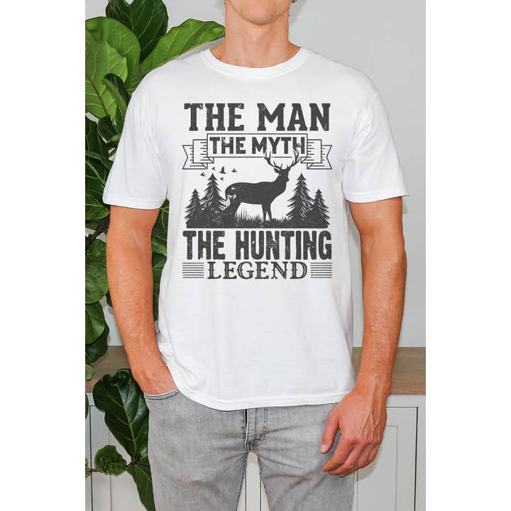 T-shirt con grafica Distressed Hunting Legend per la vendita all'ingrosso da parte di Bella Me