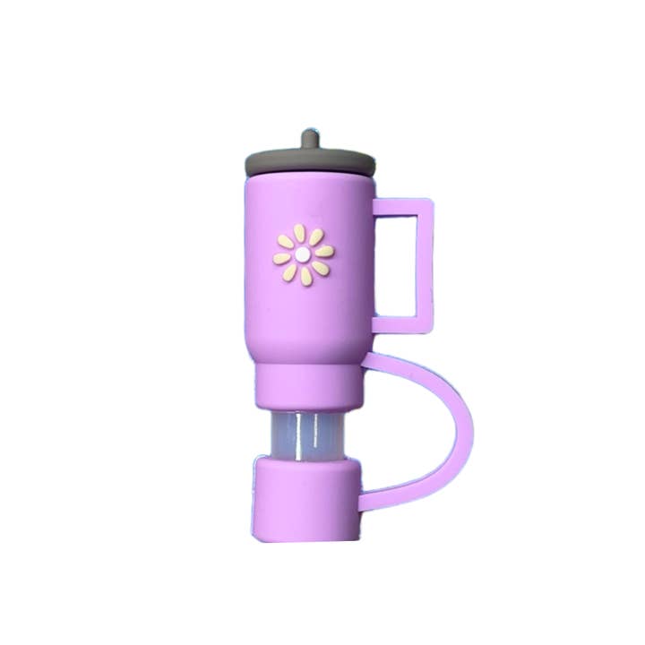 CharCharms - Wholesale Drink Topper - Purple Tumbler Straw Topper