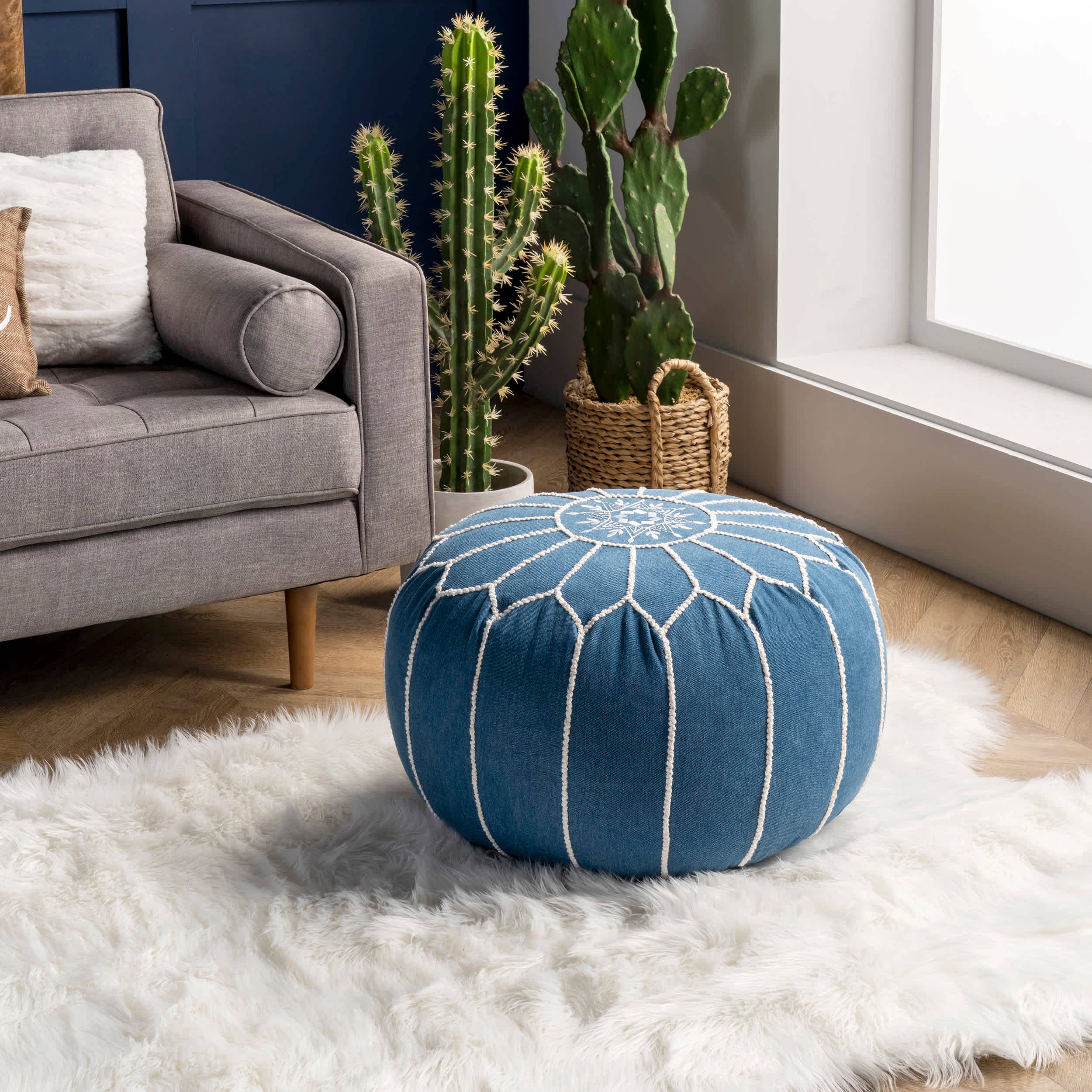 nuLOOM - Wholesale Pouf - Classic Moroccan Cotton Filled Ottoman Pouf0