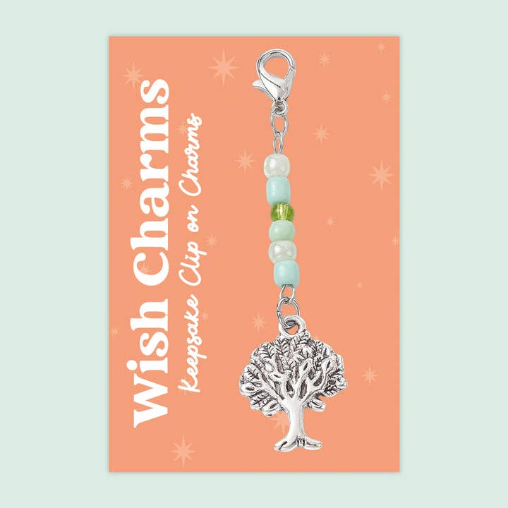 Livets Træ - Wish Charms - Mindesmærkeklip på charme med glasperler - WCC036 for engroshandel hos WishStrings