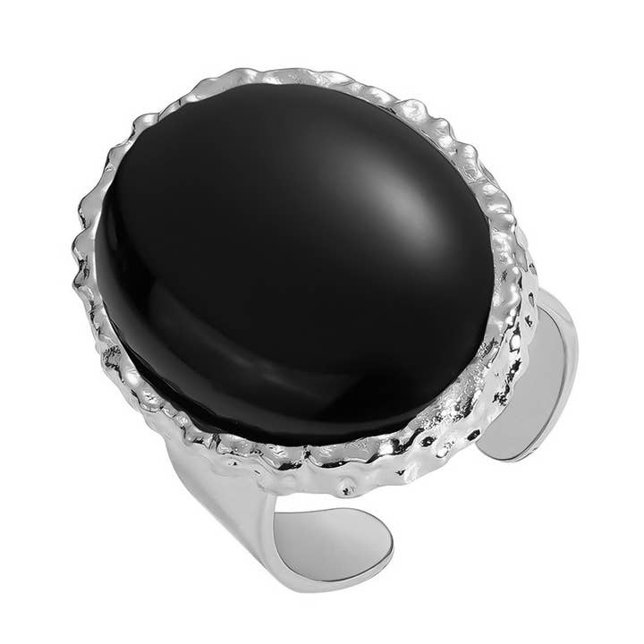 Anello Saint Tropez Nero/Argento per la vendita all'ingrosso da parte di Bud To Rose