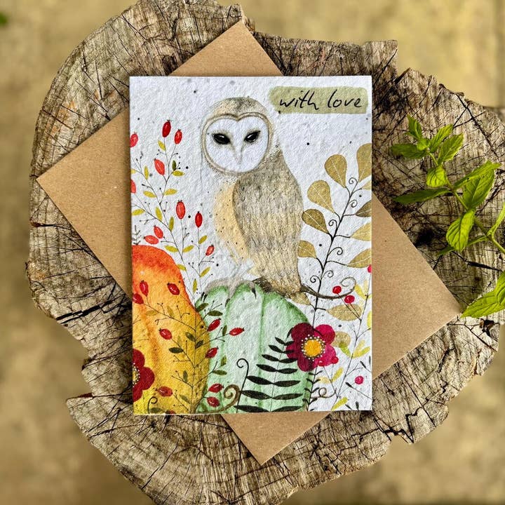 Plantable Seed Paper Birthday Card, Blank Inside for wholesale by Erika's Whimsical Art