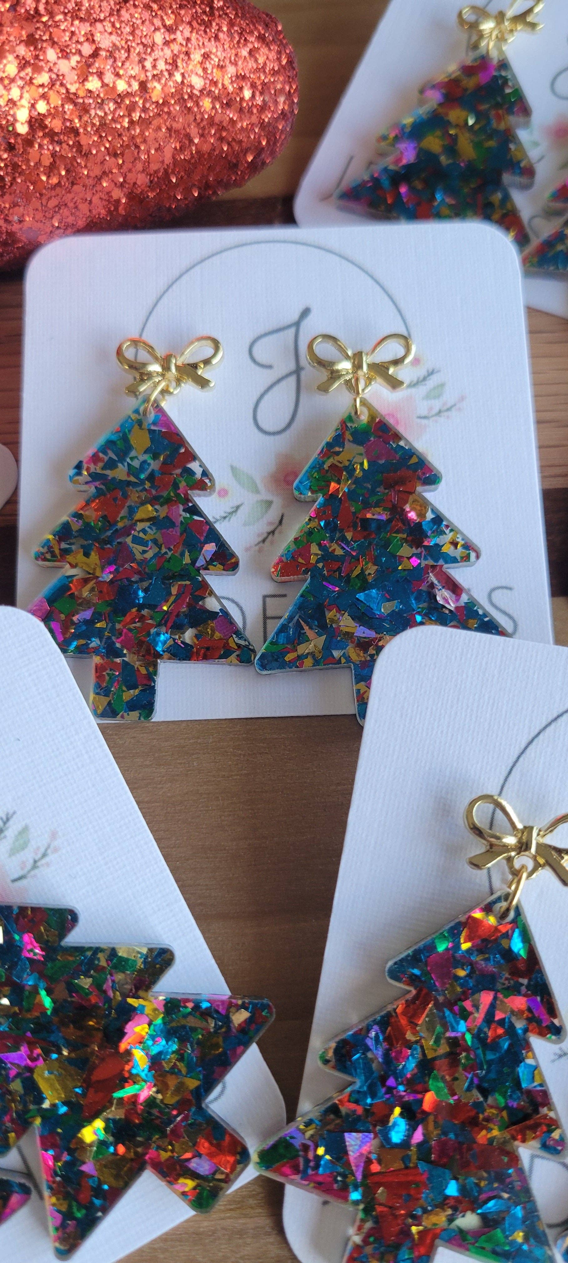 JEMdesigns - Wholesale Dangle Earrings - Christmas Tinsel Tree Earrings3