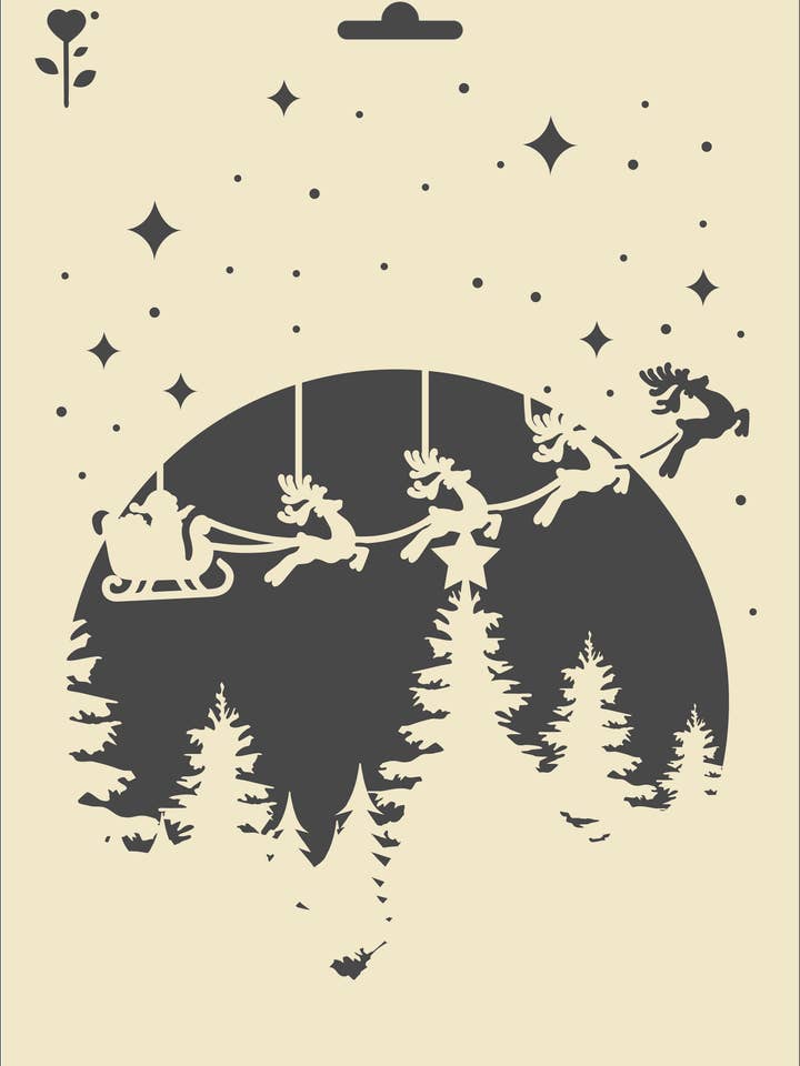 A4 STENCIL UDEN TASKE - NOËL CLAIR DE LUNE for engroshandel hos Graine Créative