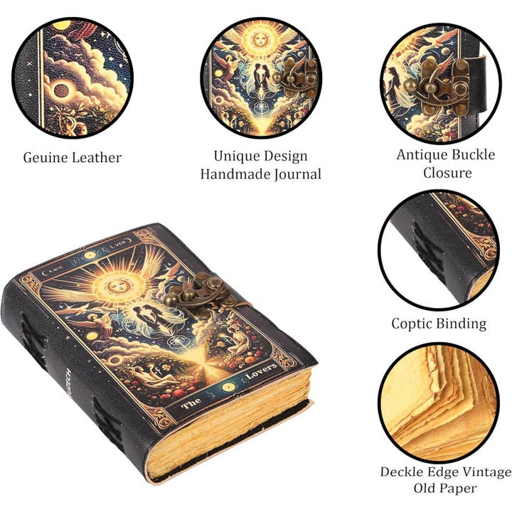 Tuzech Leather – wholesale Journal och dagbok – TUZECH läderklätt anteckningsbok med grimoirestil och ojämna kanter för män och kvinnor105