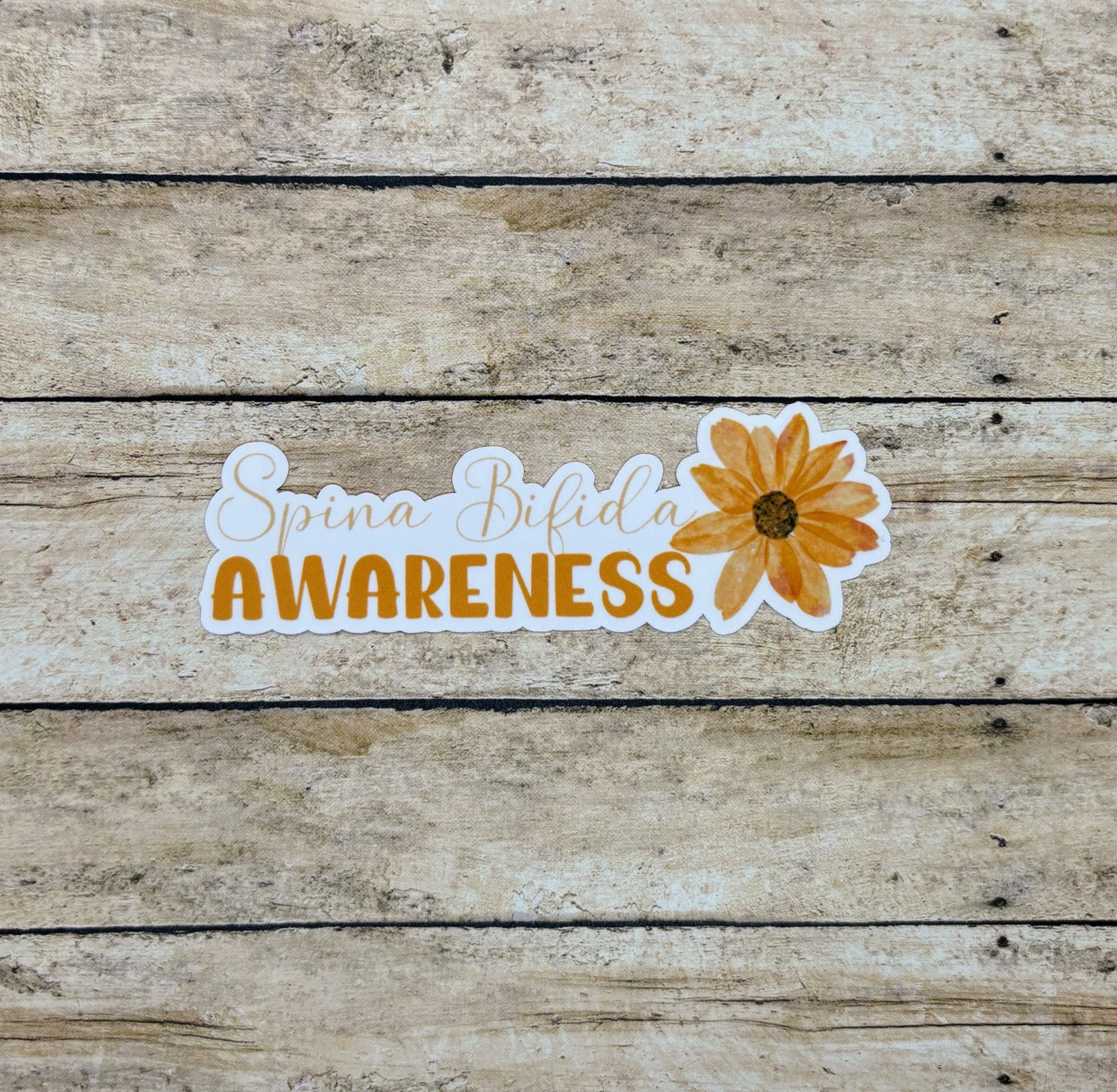 Made with Monday - Wholesale Sticker - Spina Bifida Awareness Flower Sticker1