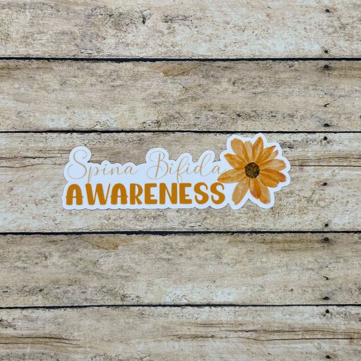 Made with Monday - Wholesale Sticker - Spina Bifida Awareness Flower Sticker1