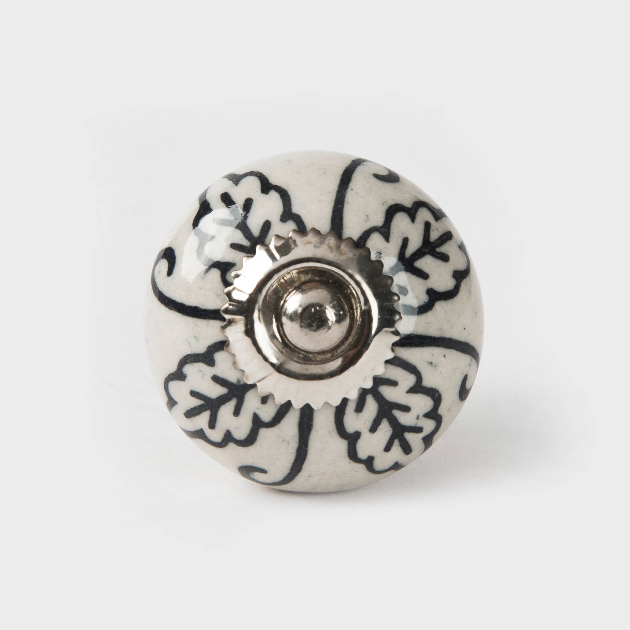 Mela Artisans - Wholesale Knob/Pull - Chambal Gardens Painted Ceramic Knob Set of 12 Indigo White3