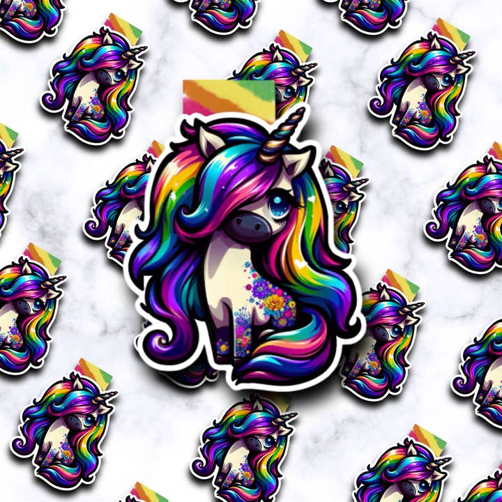 Signet magnétique de sensibilisation à l'autisme holographique Signet magnétique de sensibilisation à l'autisme Signet magnétique "Big Hair Don't Care" pour la vente par Misty Anthony Designs