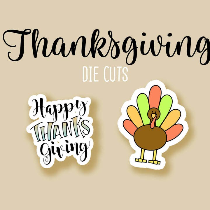 Thanksgiving Sticker DIE CUT Collection for wholesale by Shine Sticker Studio