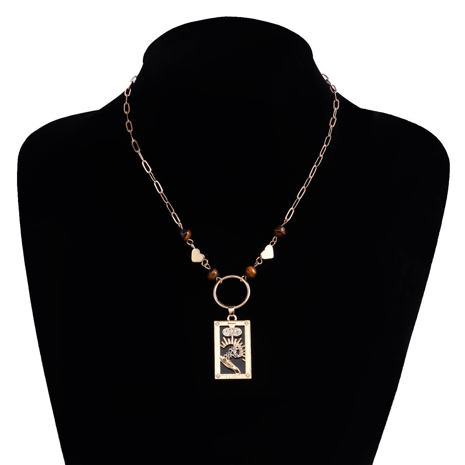 Gemscape UK - Wholesale Pendant/Charm Necklace - Tarot Design Beaded Necklace with Crystal -Trendy Jewelry2