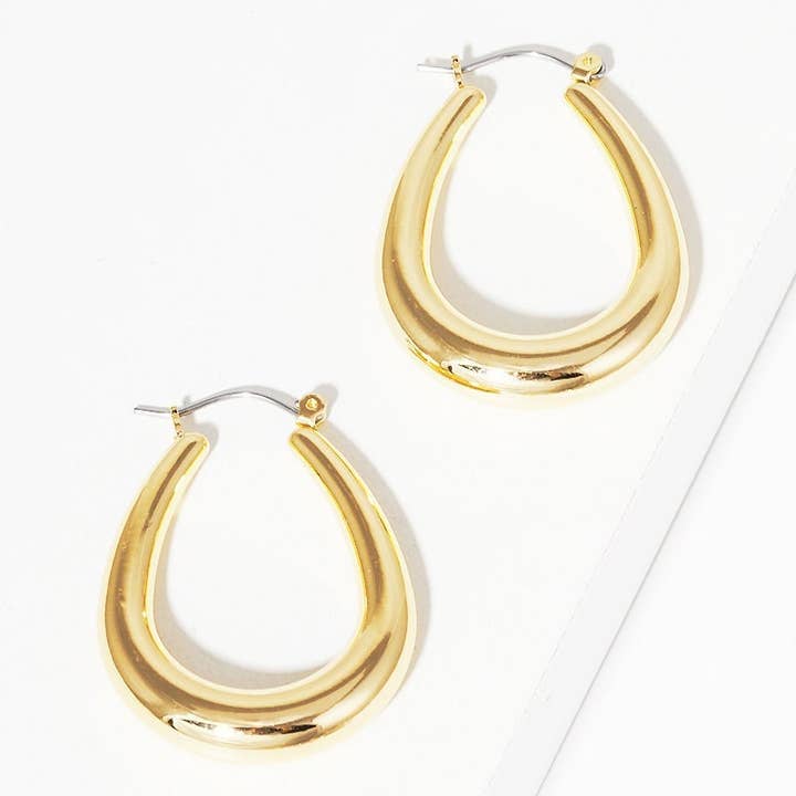 Gold Plated U Shaped Hoop Earrings for wholesale by OHBOOBA DESIGN
