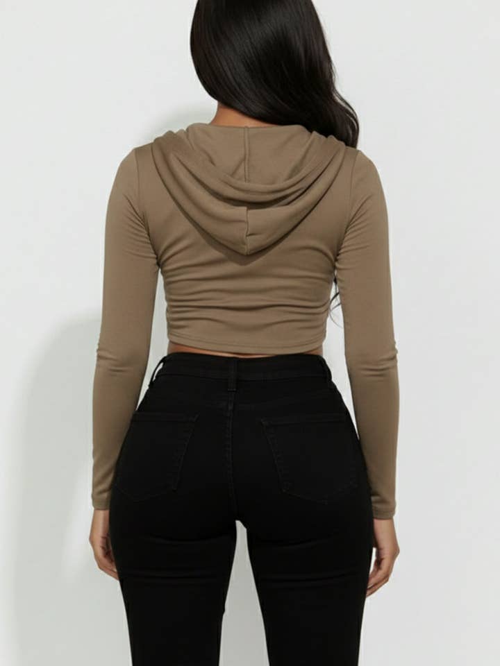 CAPELLA APPAREL - Wholesale Hoodie - Women's - French Terry Crop Zip Up Hoodie22