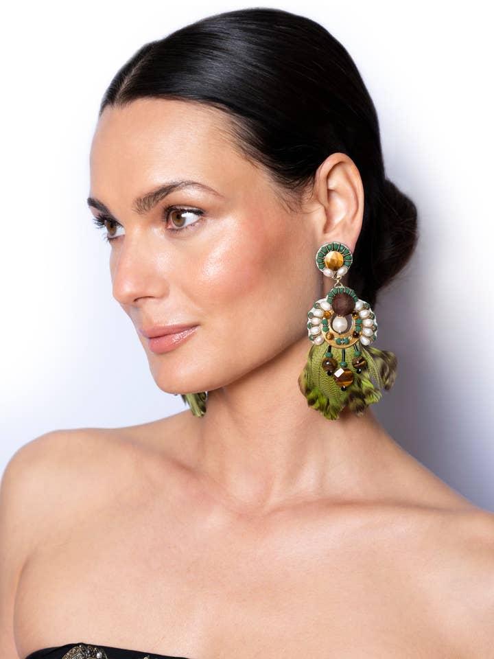 Fiera Tigers Eye Earring for wholesale by Ranjana Khan