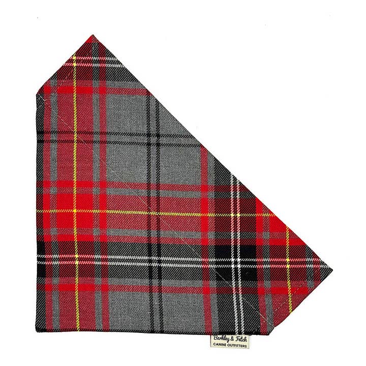 Red and Grey Check Dog Bandana for wholesale by Barkley and Fetch