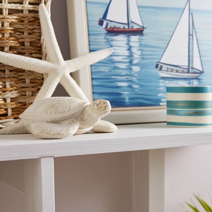 Sagebrook Home - Wholesale Decorative Figurine - Decorative Figurine - Ivory Resin Solid Sea Turtle. 10 in.11