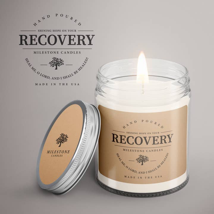 Recovery Religious Mason Jar for wholesale by Milestone Candles