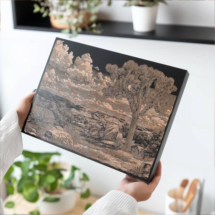 Joshua-Tree-Wüste Gravierte Illustration für den Großhandel von Benoit's Design Co.