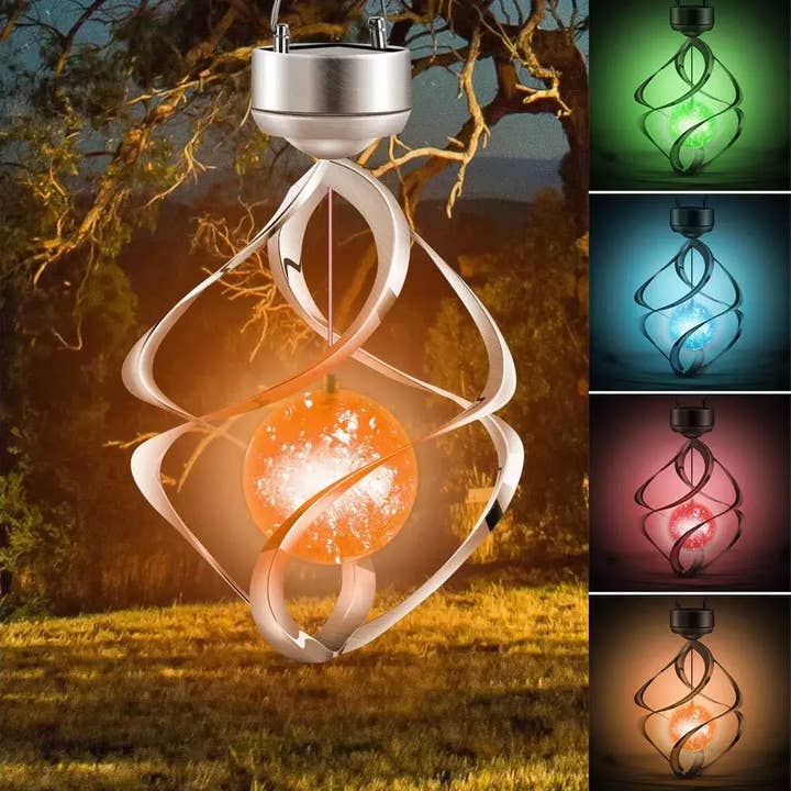 Solar Color-Changing Spiral LED Hanging Light for wholesale by Grafton Essentials