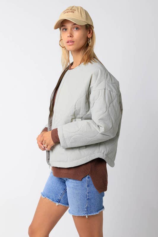 Silver Quilted Jacket for wholesale on Faire1