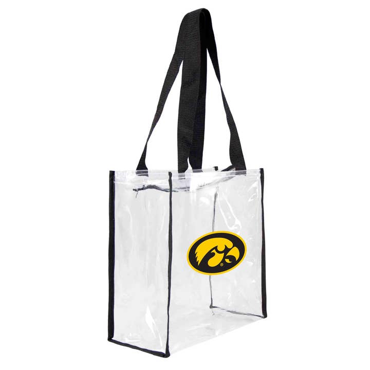 NCAA Iowa Hawkeyes Clear Square Stadium Tote for wholesale by Little Earth Productions