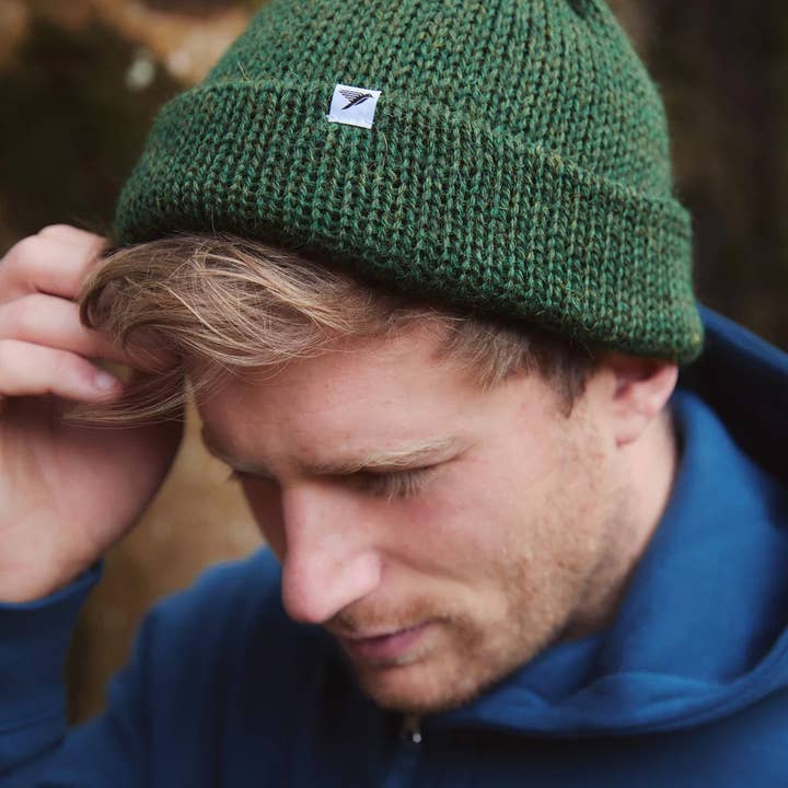 Celtic Green Drift British Wool Beanie for wholesale on Faire2
