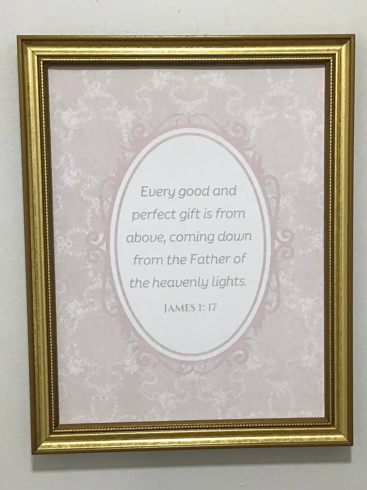 Bible verse girl nursery art - James 1:17 for wholesale by Allen Burn Designs