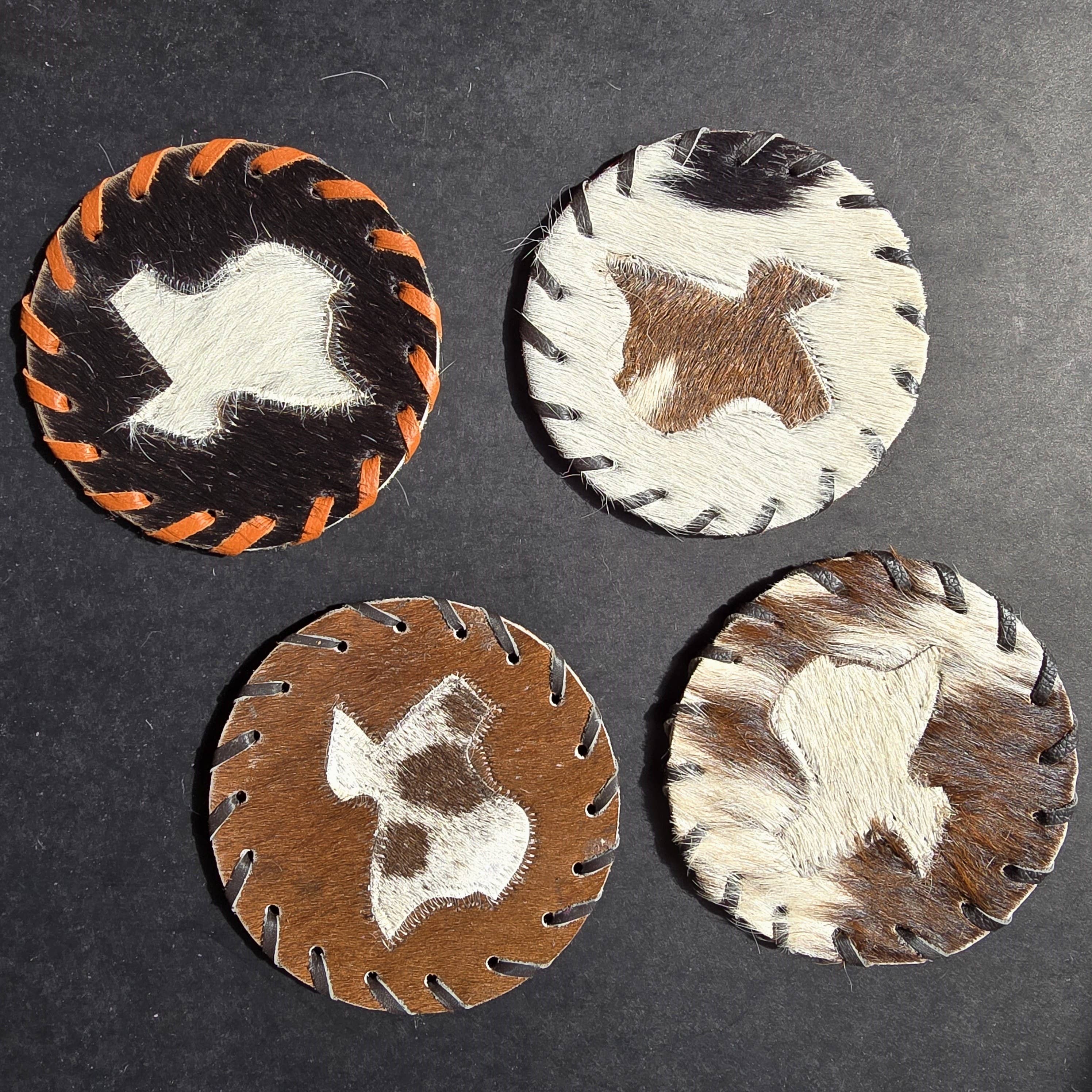 Ranchers Closet - Wholesale Coasters - 4 Cowhide Hair-on Coaster - Handcrafted Western Decor8