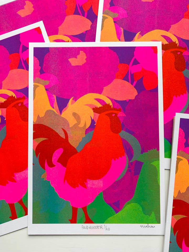 A4 lyst hanetryk, risografitryk, neonfarver for engroshandel hos Mahin Hussain