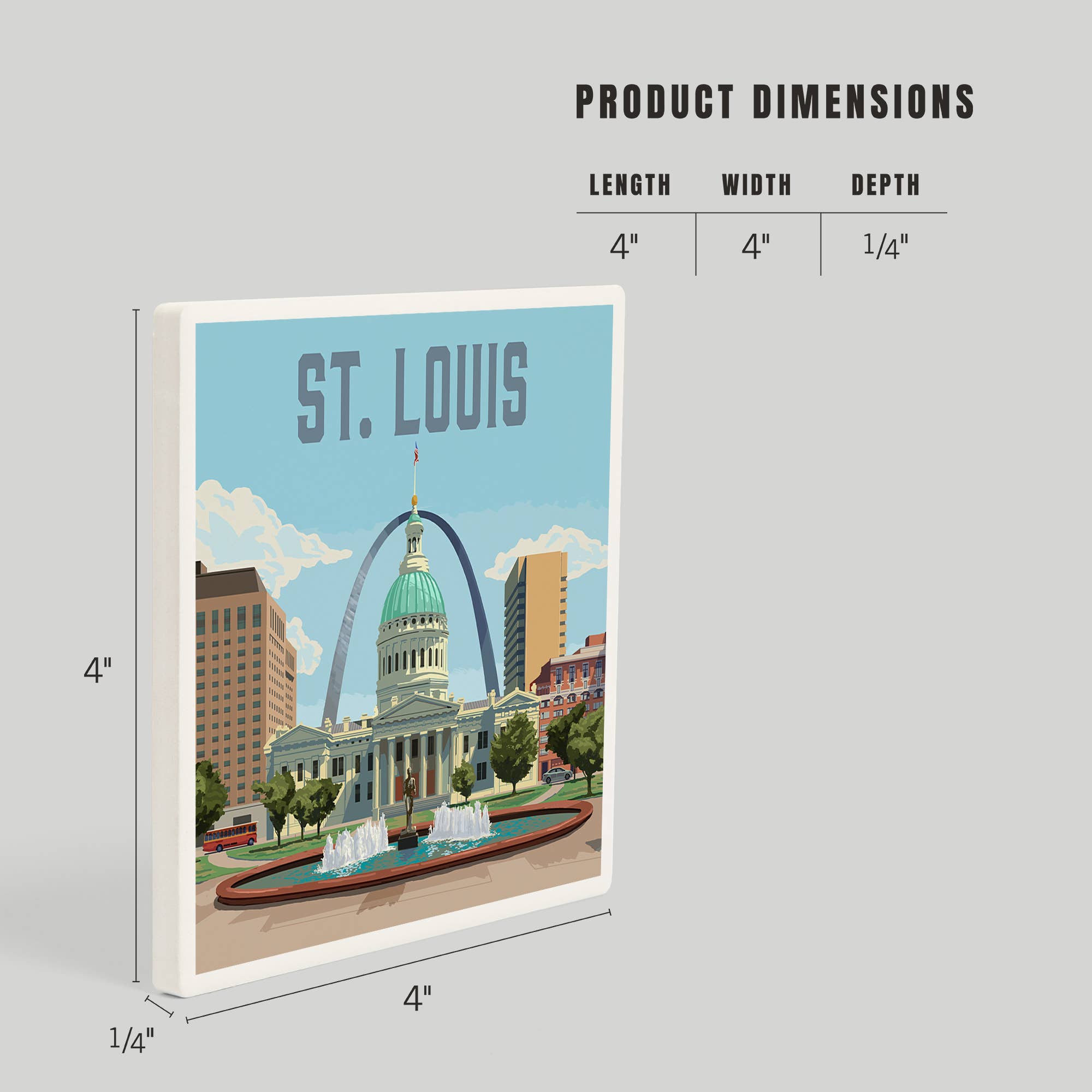 Lantern Press - Wholesale Coasters - CERAMIC COASTER St. Louis, Missouri, Courthouse, Painterly4