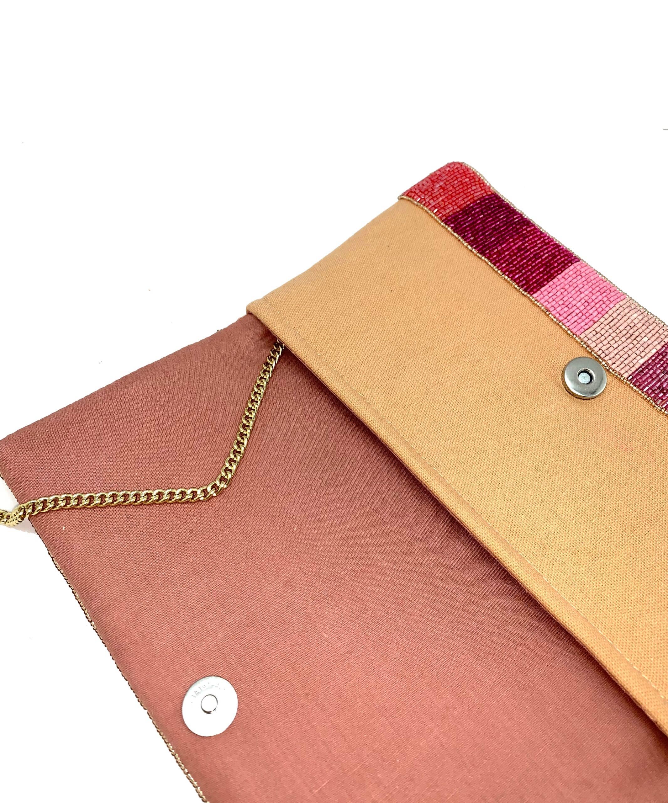 Ole - Vente Sac à bandoulière – femme - Sac à rayures perlées ROSE ALL DAY LAC-SS-4263