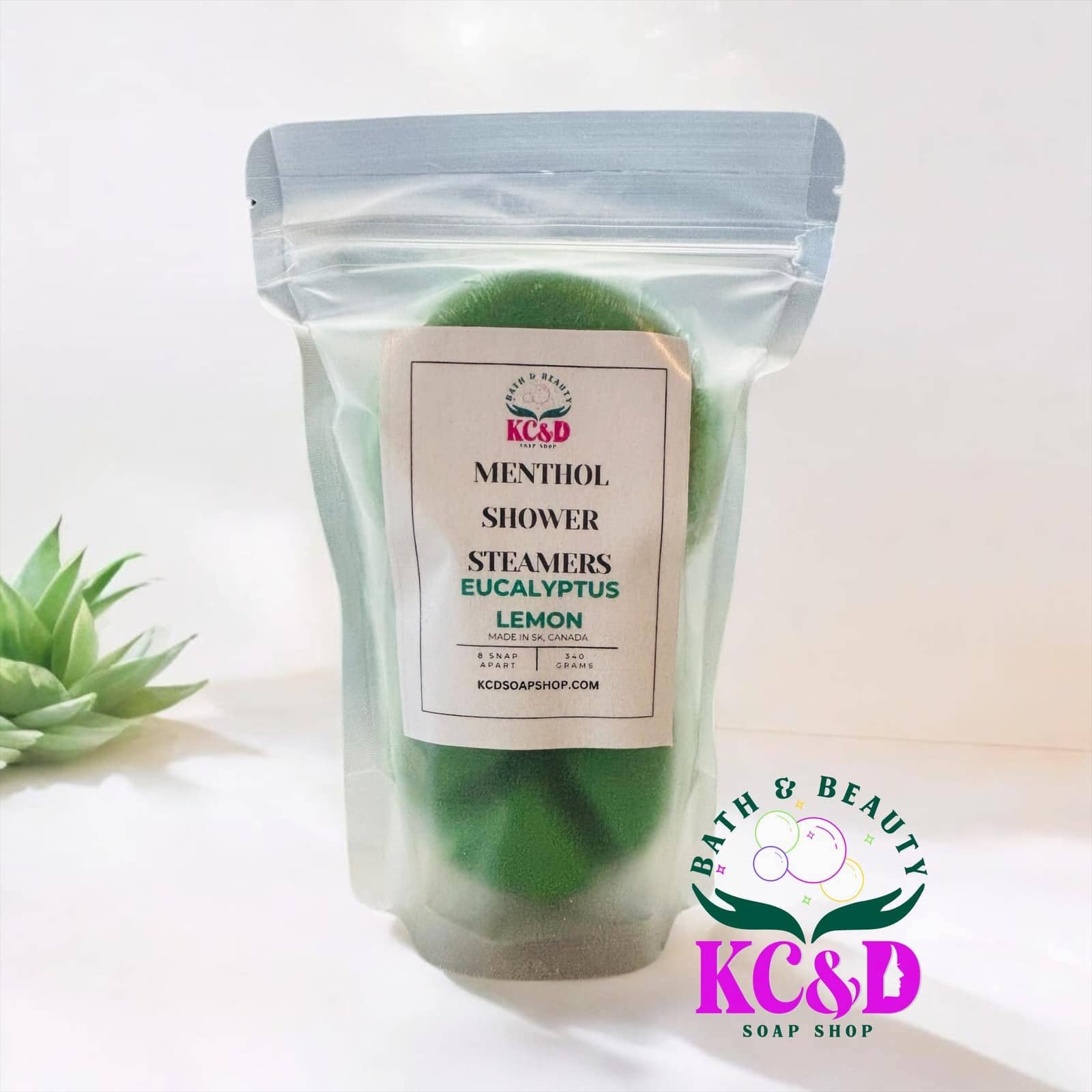 KC&D Soap Shop - Wholesale Shower Steamer/Bomb - Menthol Shower Steamers with Eucalyptus Lemon Essential Oil3