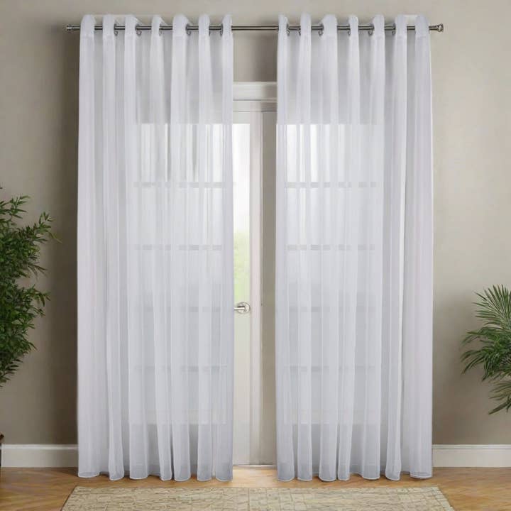 Bari Jacquard Sheer Grommet Curtain 108" x 108" for wholesale by Casa Mia