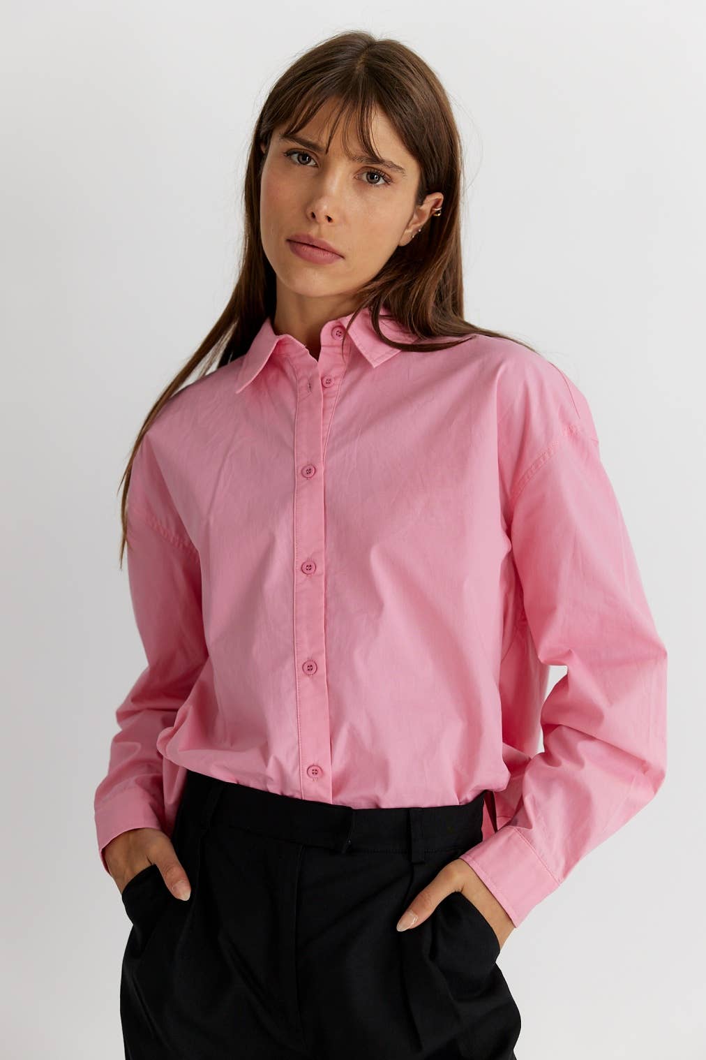 MOD REF - Wholesale Button Down Shirt - Women's - The Ema Top | Collared Button-Down Top41