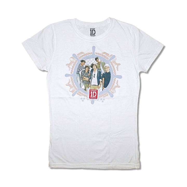 Rockabilia - Wholesale Screen Printed T-Shirt - Women's - One Direction Nautical Junior Top