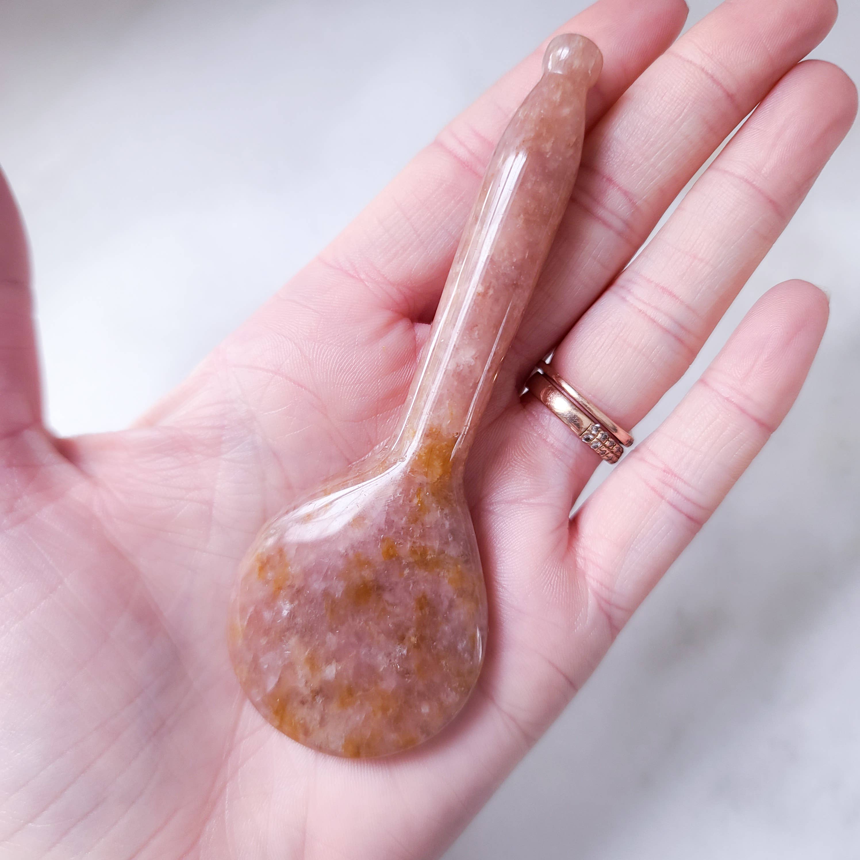 Wilder North - Wholesale Gua Sha Tool - Strawberry Quartz Gua Sha Spoon5