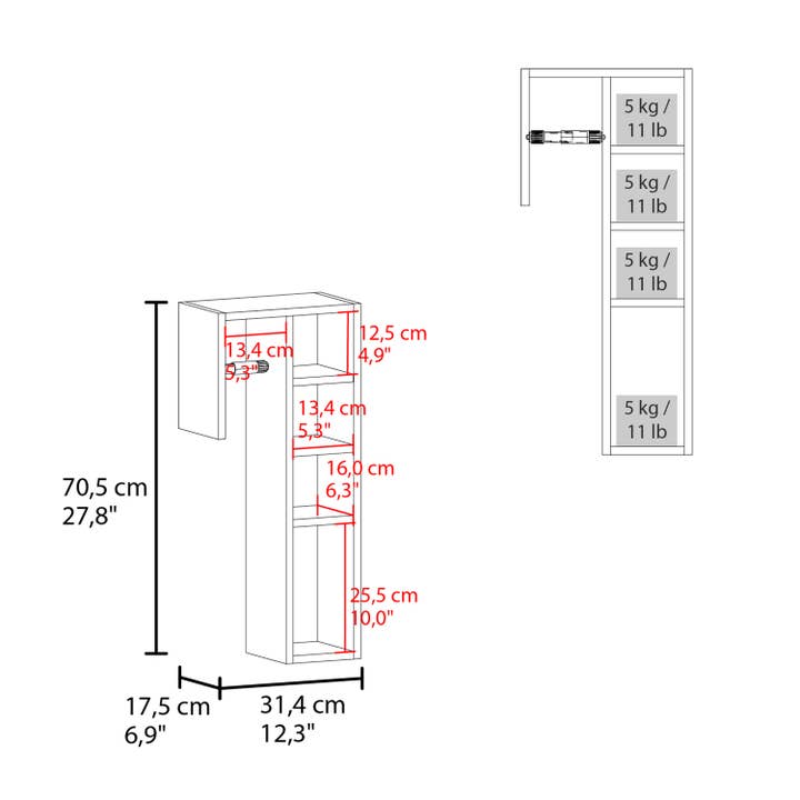 White Lodi Freestanding Toilet Paper Cabinet With Slim Vertical Design And Storage Compartment for wholesale on Faire5
