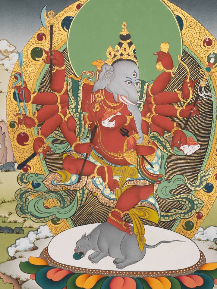 Lord Ganesh Thangka for wholesale by Lucky Thanka