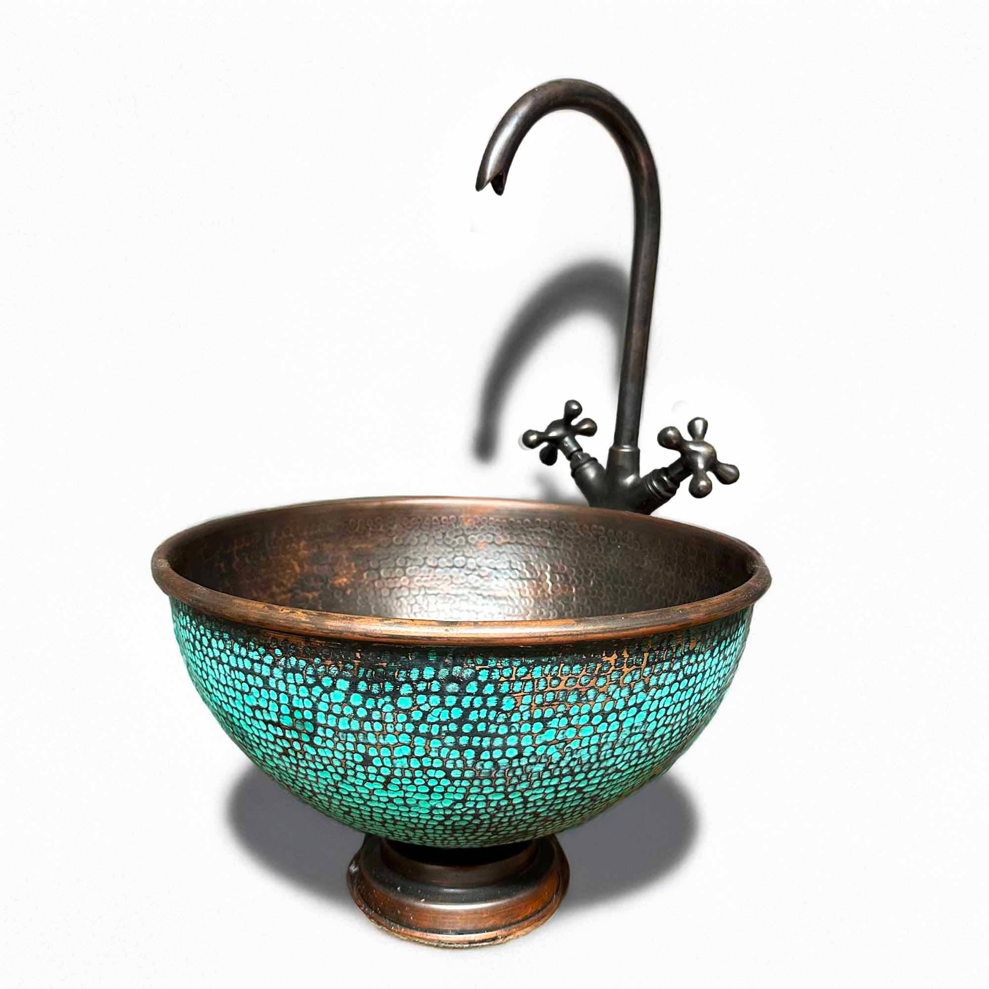 Palmeraies - Wholesale Bathroom Accessory Set - Aged Copper Bathroom Sink with Faucet0