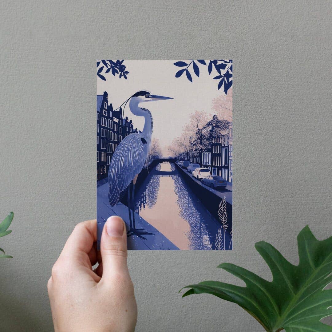 Botanopia - gifts , decor and cards for plant lovers – Großhandel Grußkarten für den Alltag – Reiher am Kanal | Alltags-Grußkarte | Niederländisch3